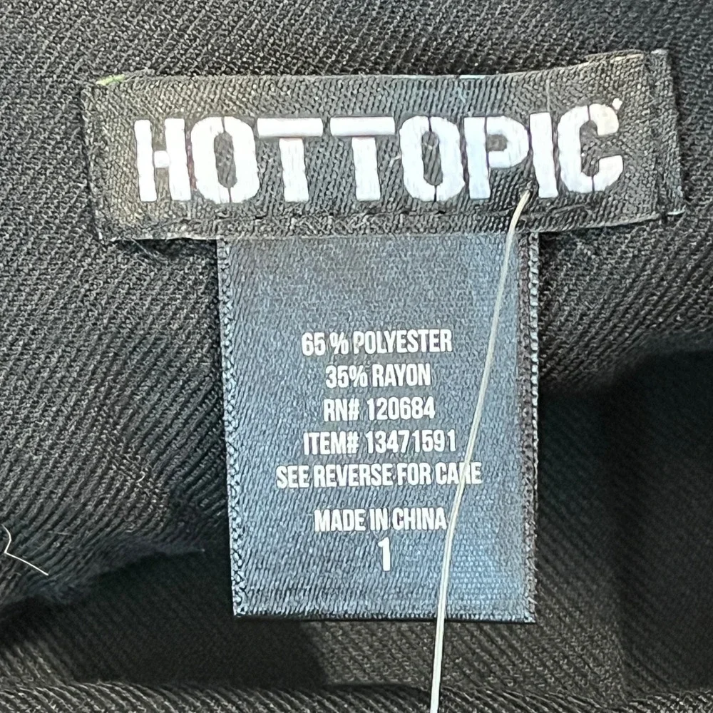 Hot Topic Sailor Skirt Womens 1 Black Pleated Anchor Button Alt Casual